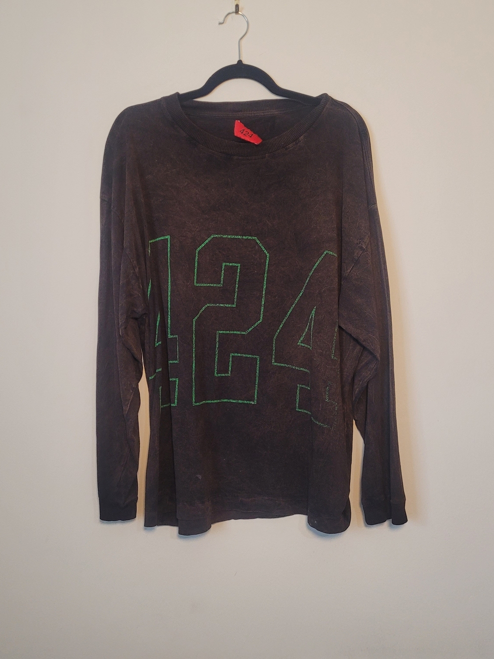 Men's 424 Fairfax Long-Sleeve, Brown Shirt Green 424 Size S